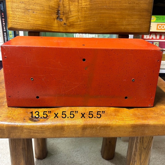 Awesome vintage 70s burnt orange cabinet mounted paper towel dispenser / holder - Picture 4 of 7